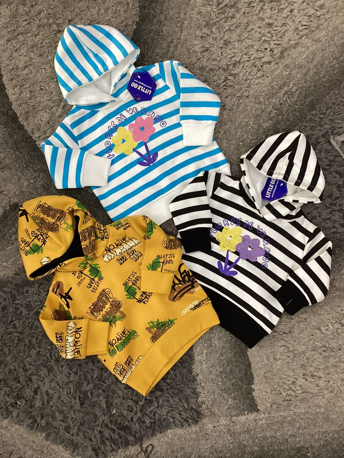 Kids Girls Affordable Baby Outfits –- Winter Warm Fleece Branded Hoodie