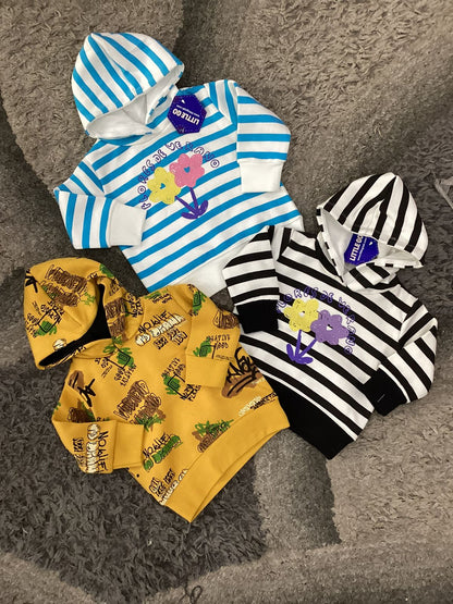 Kids Girls Affordable Baby Outfits –- Winter Warm Fleece Branded Hoodie