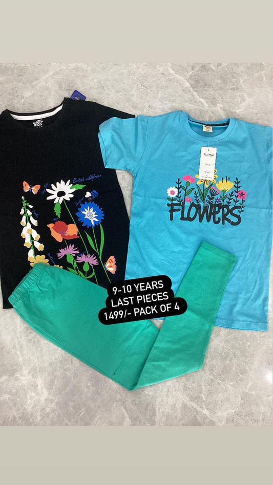 Kids Summer Sale Imported Branded;Pack of 3 Shirts with Tights