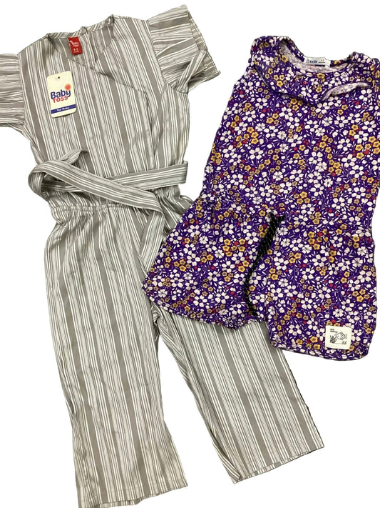 Kids Girls Affordable Baby Outfits –- Summer Sale New Arrivals Packs of 2 Jumpsuits