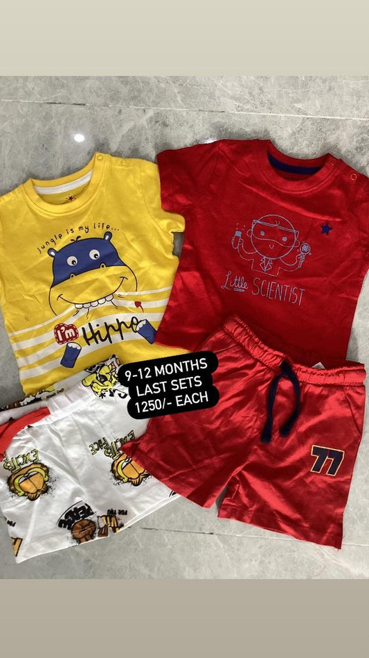 Kids Infant Summer Sale Imported Branded Pack of 2 shirts with Short Pack
