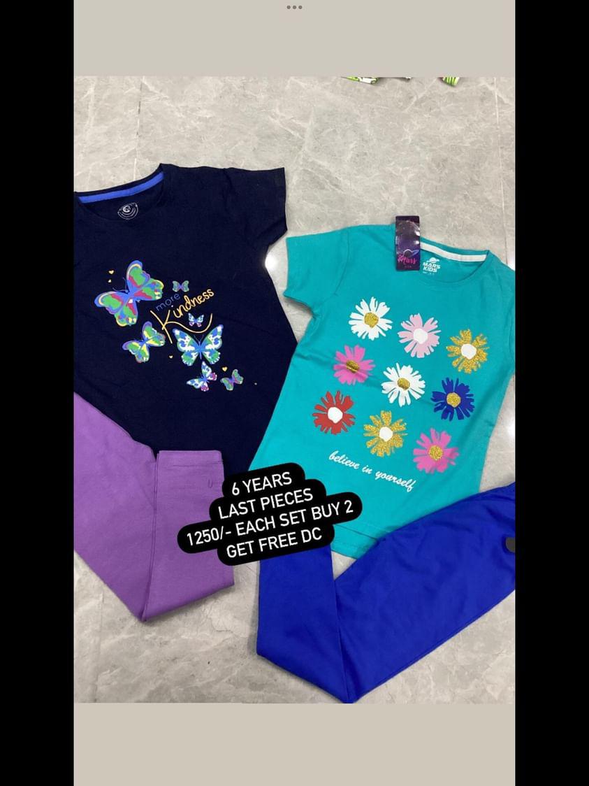 Kids Summer Sale Imported Original Branded Shirts with Tights Set