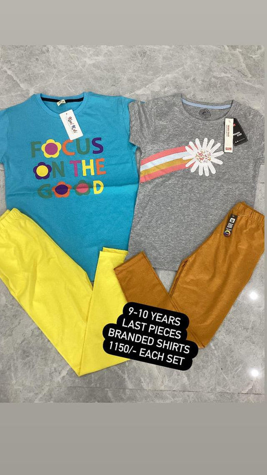 Kids Summer Sale Imported Branded;Pack of 3 Shirts with Tights