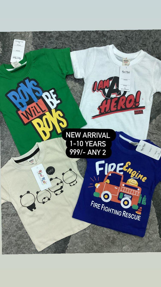 Kids Boys Brand Summer T Shirts Pack of 2|3|4