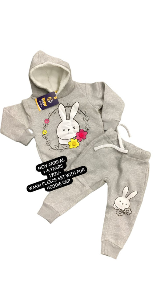 Kids Girls Puffer Hoodie Track Suit Winter Warm FLeece