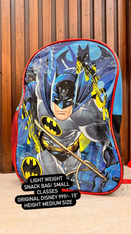 Kids Girls Boys Snack Bag Pack High Quality Single Zipper 15 Inch Batman