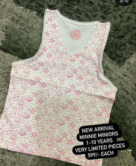 Kids Girls Summer Original Minnie Minors TankTop Pink