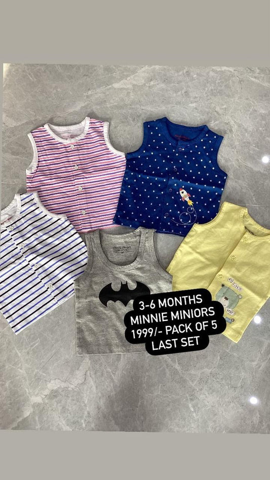 Kids Infant Summer Sale Branded Minnie Minors Sandos Deal Pack of 5