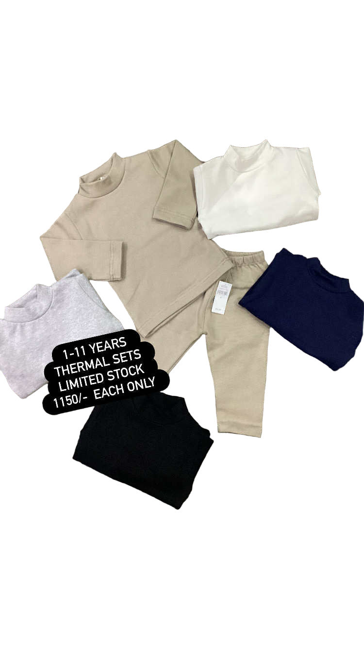 Kids Boys Girl Affordable Baby Outfits –-Thermal Set Import Mock Neck with Tights Warmy