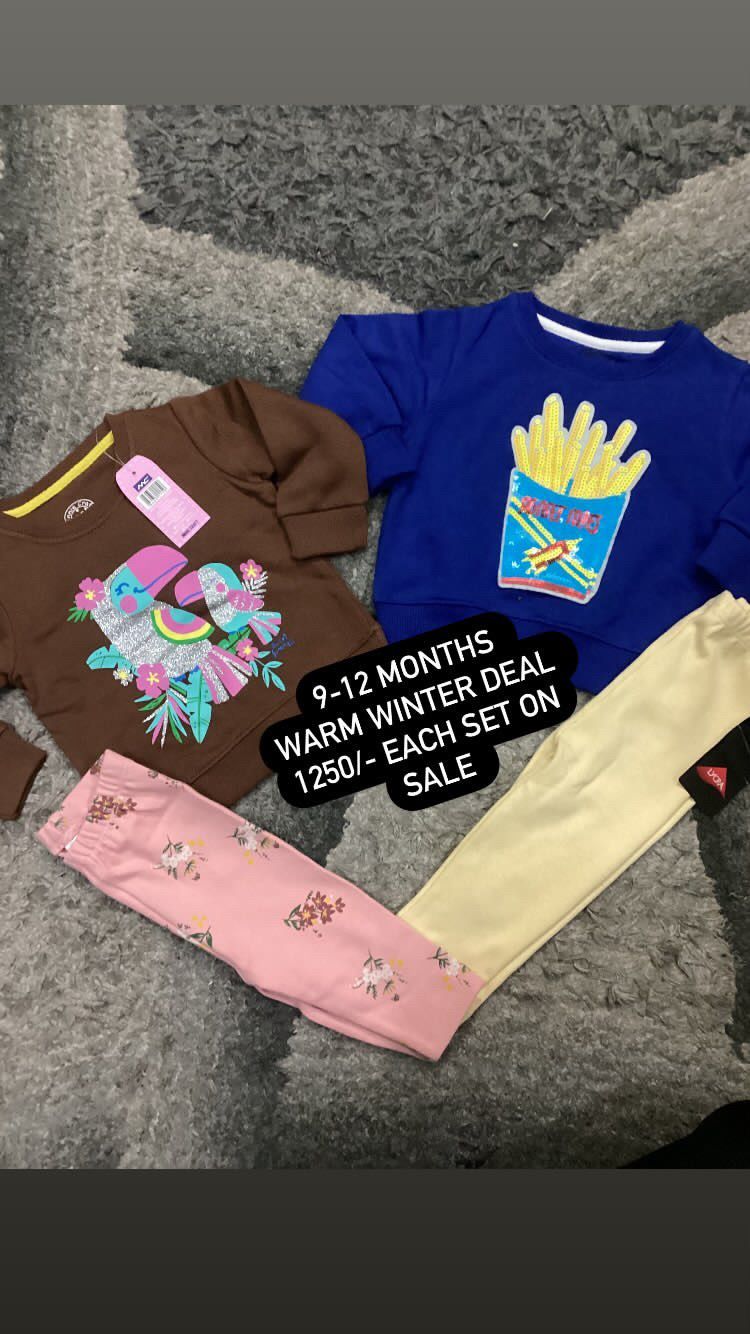 Kids Infant Girls Winter Gala Sale 9-12 Months Pack of 2:One shirt with One Warm Tights