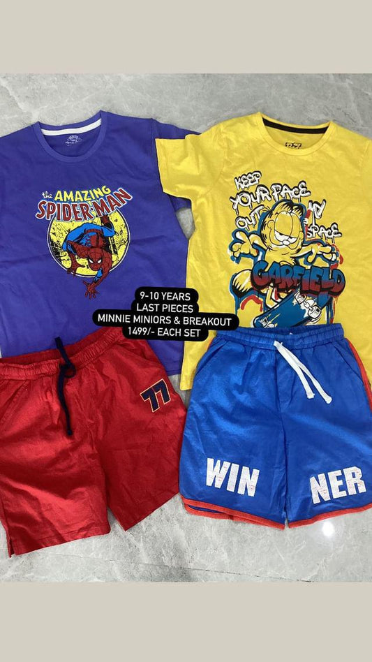 Kids Summer Sale Imported Branded;Pack of 2 Shorts with Shirts