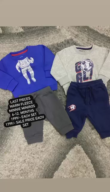 Kids Boys WInter Gala Fleece Warm Shirts Pack of 2: Trouser and Shirt