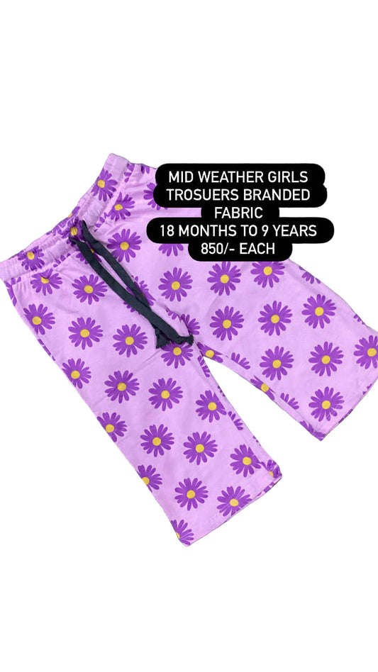 Kids Girl Affordable Baby Outfits –- Printed Branded Cotton Trousers
