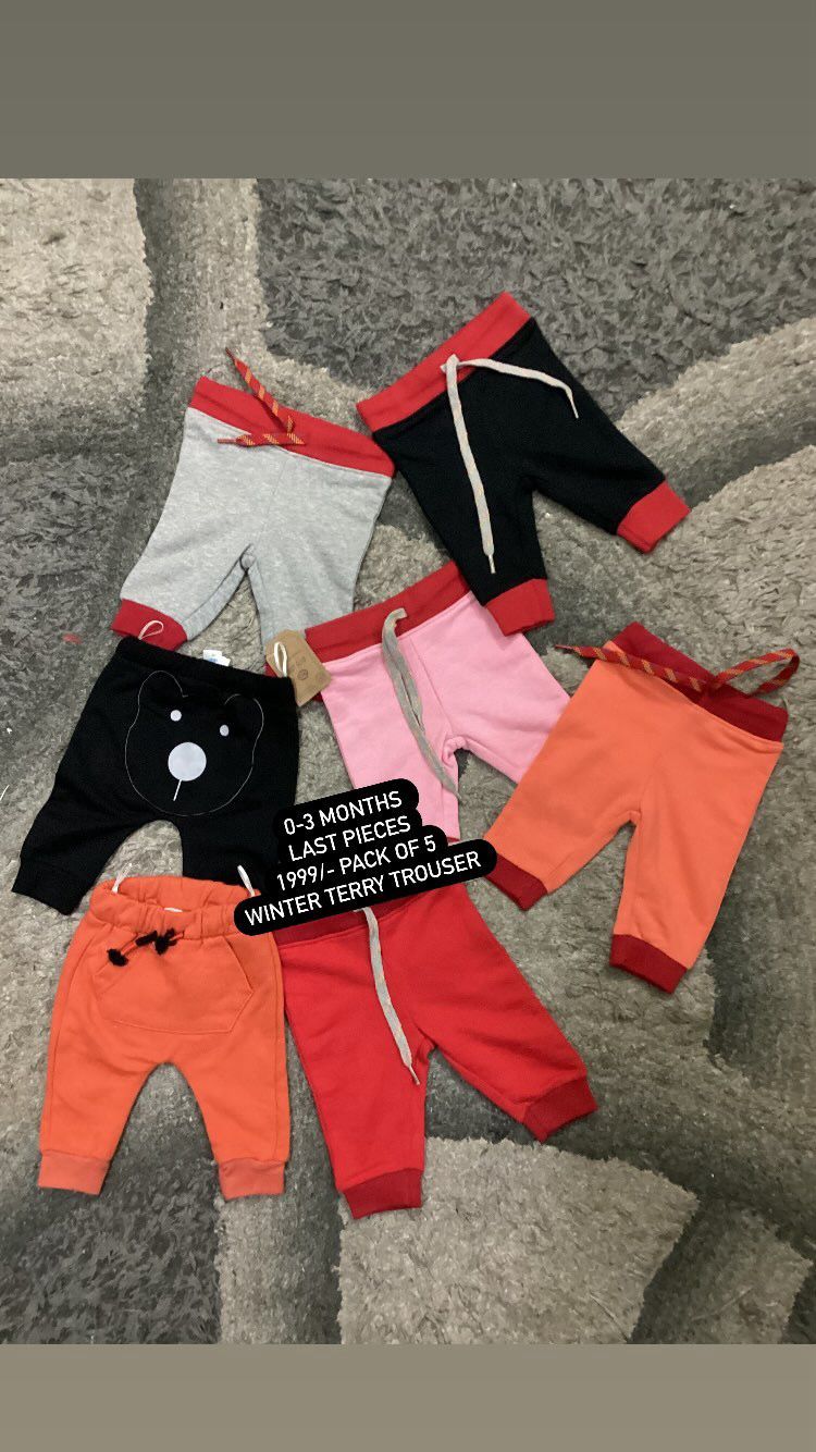 Kids Infant  Daily Deal Winter Gala Sale 0-3 Months Pack of 2|4|5 Winter Trouser