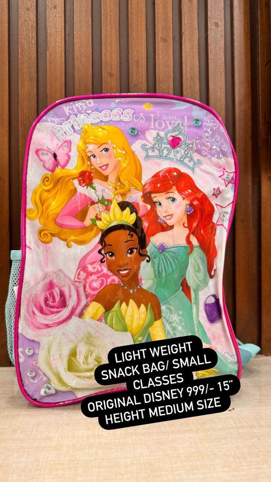 Kids Girls Boys Snack Bag Pack High Quality Single Zipper 15 Inch Princess