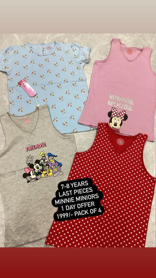 Kids Summer Sale Imported Original Minnie Minors Sandos Deal Pack of 4