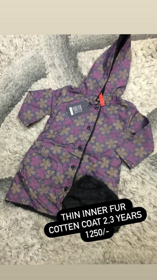 Kids Girls Inner Fur Coat Purple