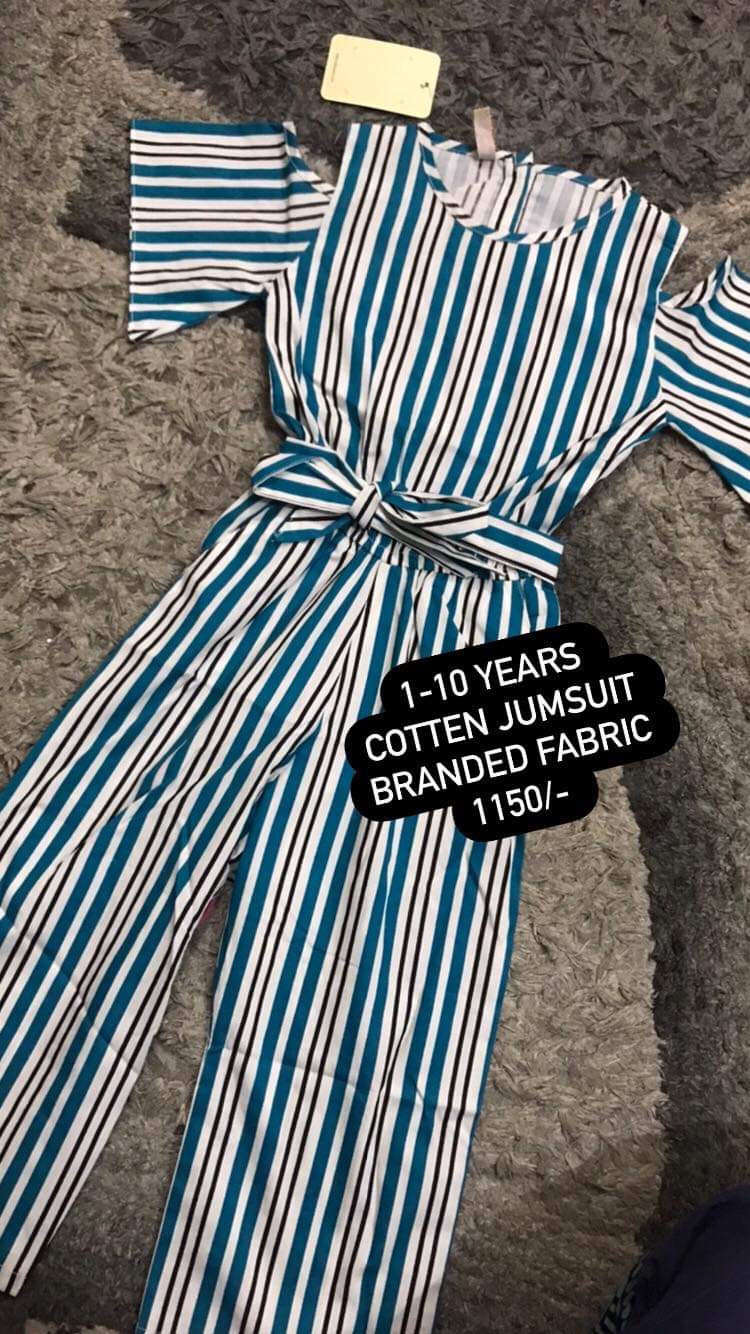 Kids Girls Branded Cotton Jump Suit (1-10Yr)