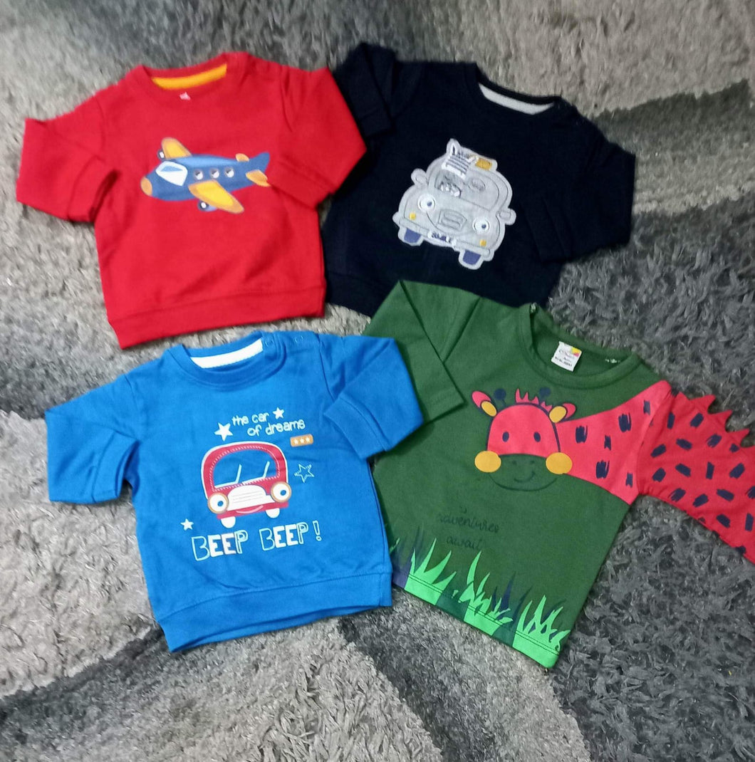 Kids Infant Girls Boys Sweat-Shirts Deal of 4 (3-6M)