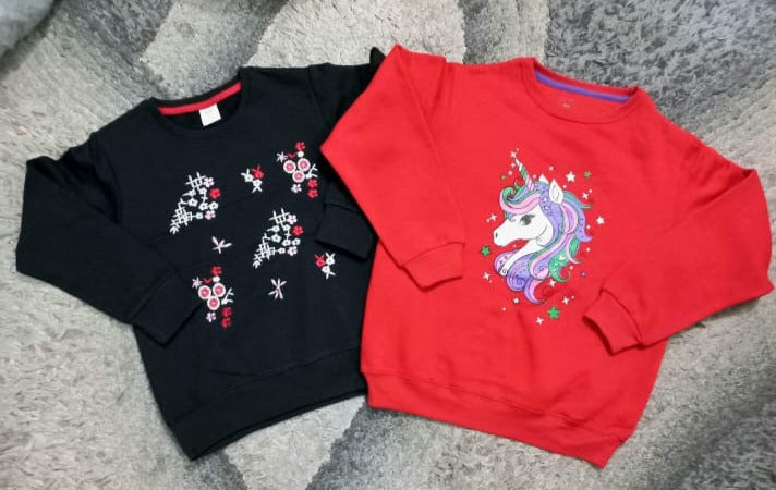 Kids Girls Boys Sweat-Shirts Deal of 2 ( 7-8 Y)