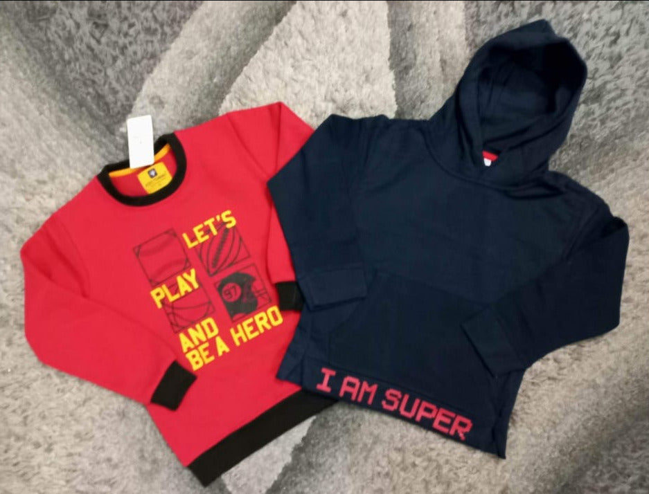 Kids Girls Boys Any Sweat-Shirt With Hodie Deal of 2 ( 7-8 Y)