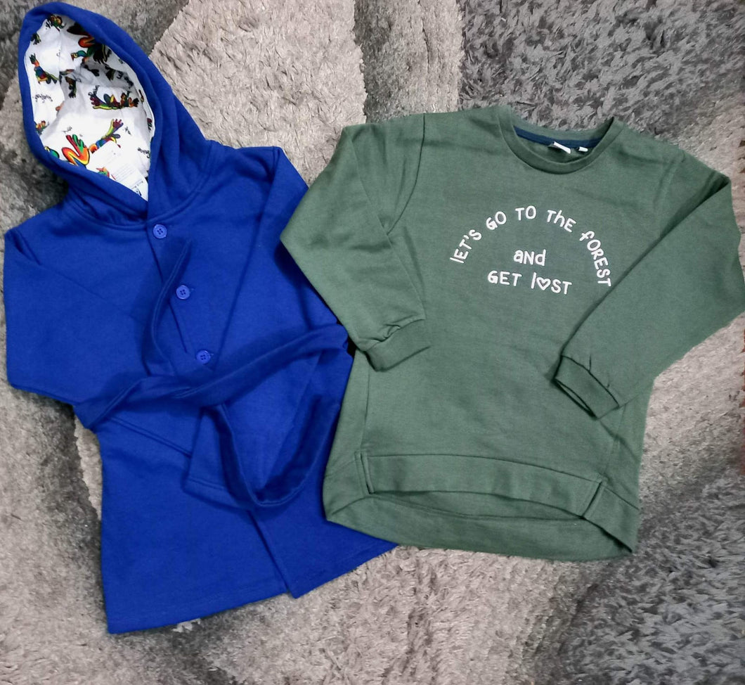Kids Girls Boys Sweat-Shirt With Hod-Frock Deal of 2 ( 9-10Y)