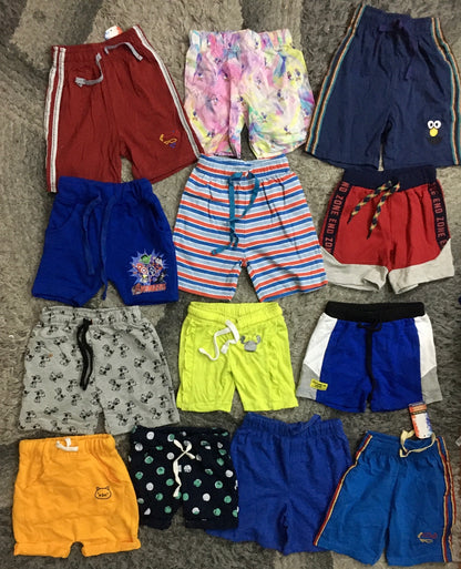 Kids Girls Boys Pack of 5 Branded Shorts (18-24M) (Random Colors)