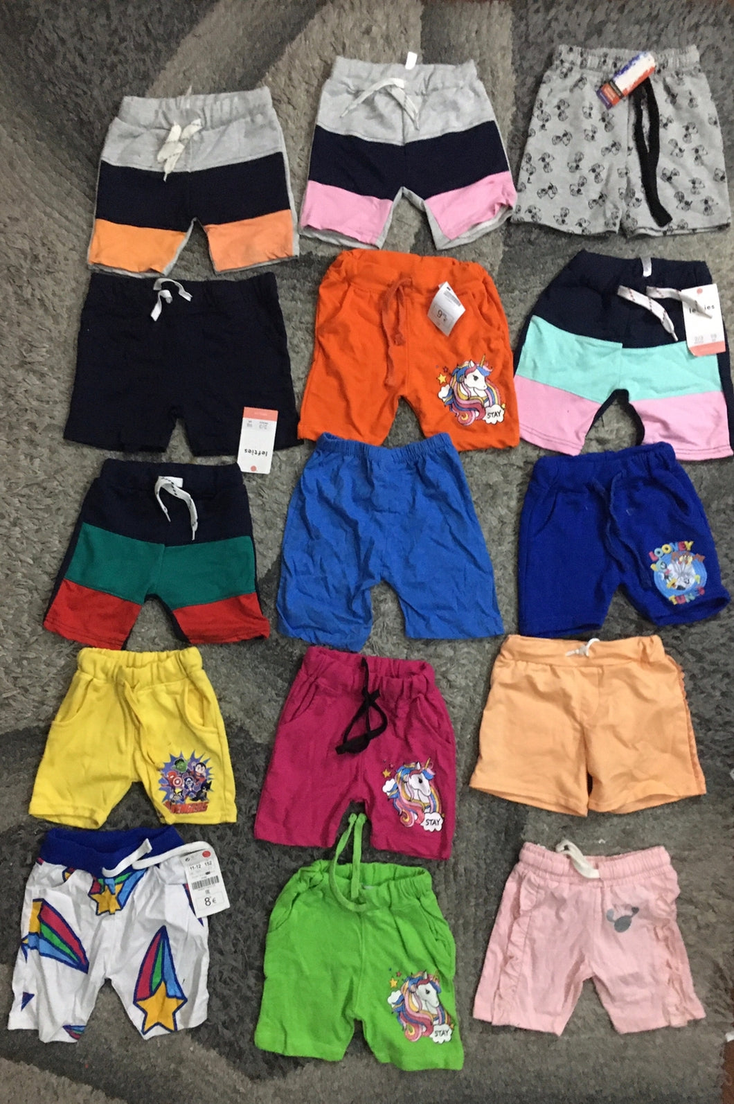Kids Girls Boys Pack of 5 Branded Shorts (2-3Year) (Random Colors)