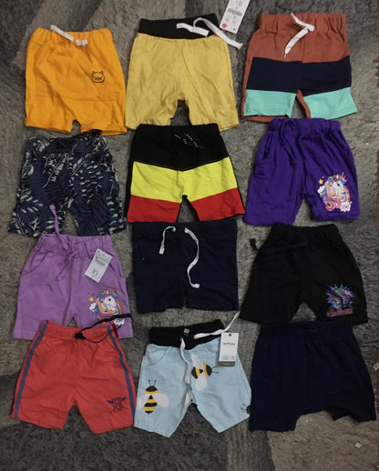 Kids Girls Boys Pack of 5 Branded Shorts (2-3Year) (Random Colors)