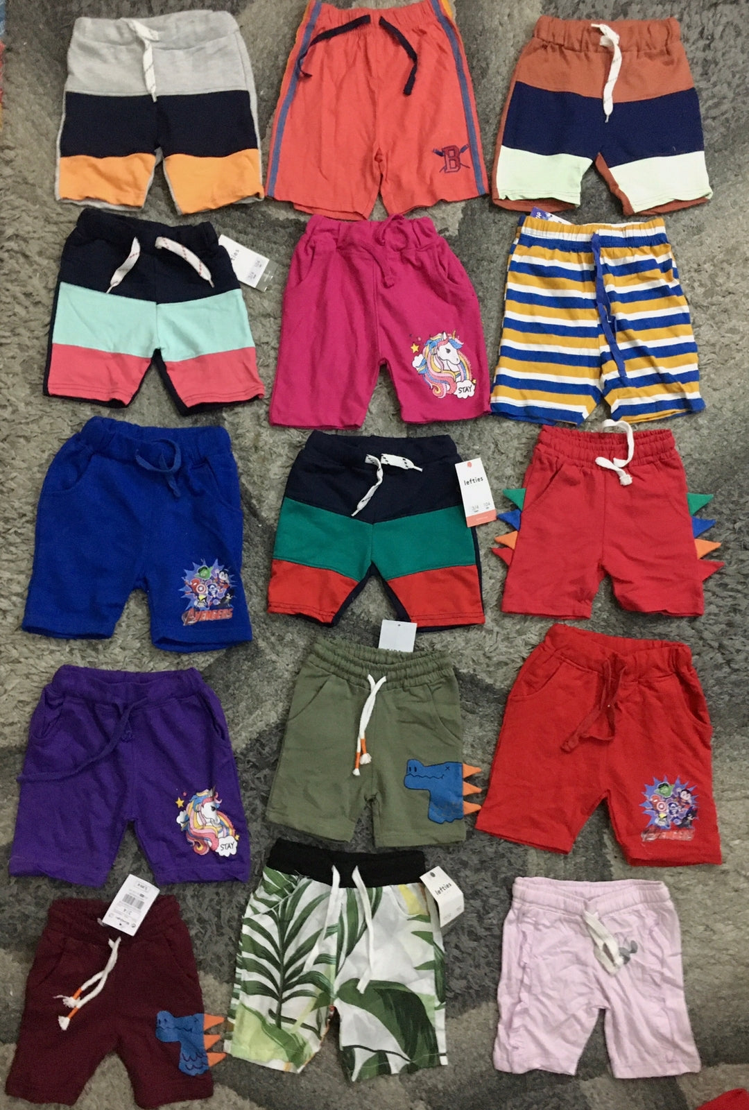 Kids Girls Boys Pack of 4 Branded Shorts (3-4Year) (Random Colors)