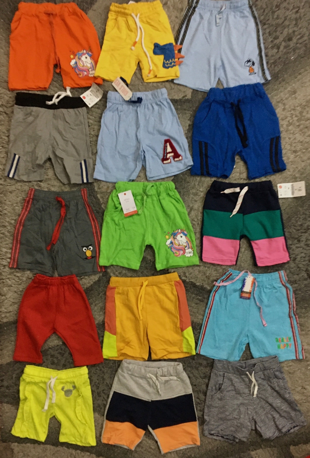 Kids Girls Boys Pack of 4 Branded Shorts (3-4Year) (Random Colors)