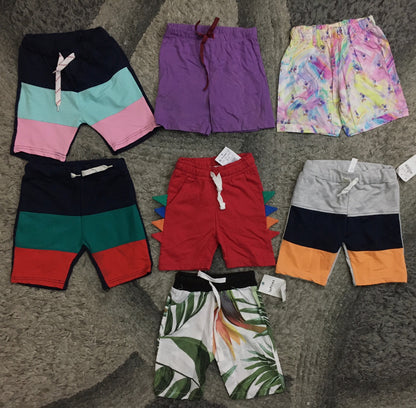Kids Girls Boys Pack of 5 Branded Shorts (4-5Year) (Random Colors)