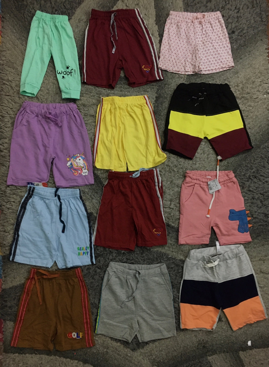 Kids Girls Boys Pack of 5 Branded Shorts (5-6Year) (Random Colors)