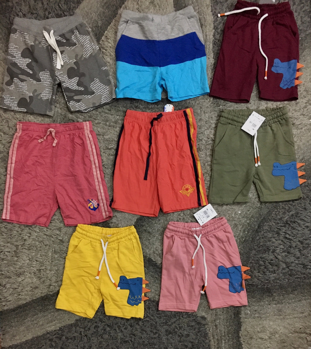 Kids Girls Boys Pack of 5 Branded Shorts (6-7Year) (Random Colors)