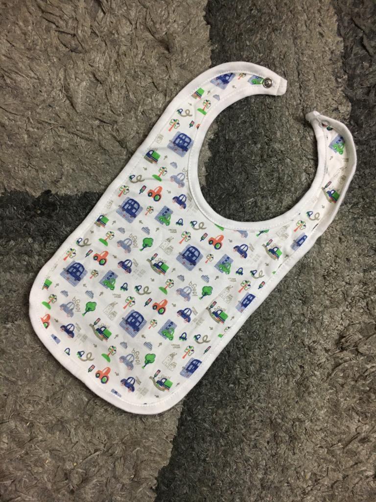 Kids Infant Minnie Minors Bib White (Cars)