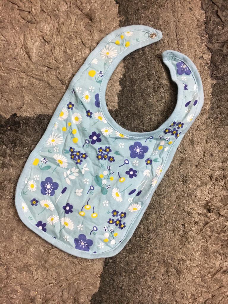 Kids Infant Minnie Minors Bib Sky Blue (Flowers)