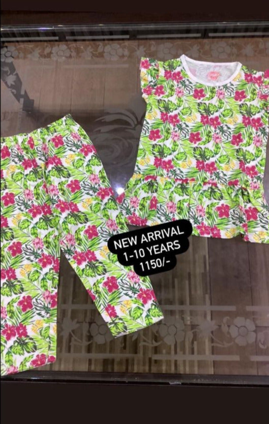 Kids Girls Summer New Arrival (T-Shirt and trouser) 1-10Year
