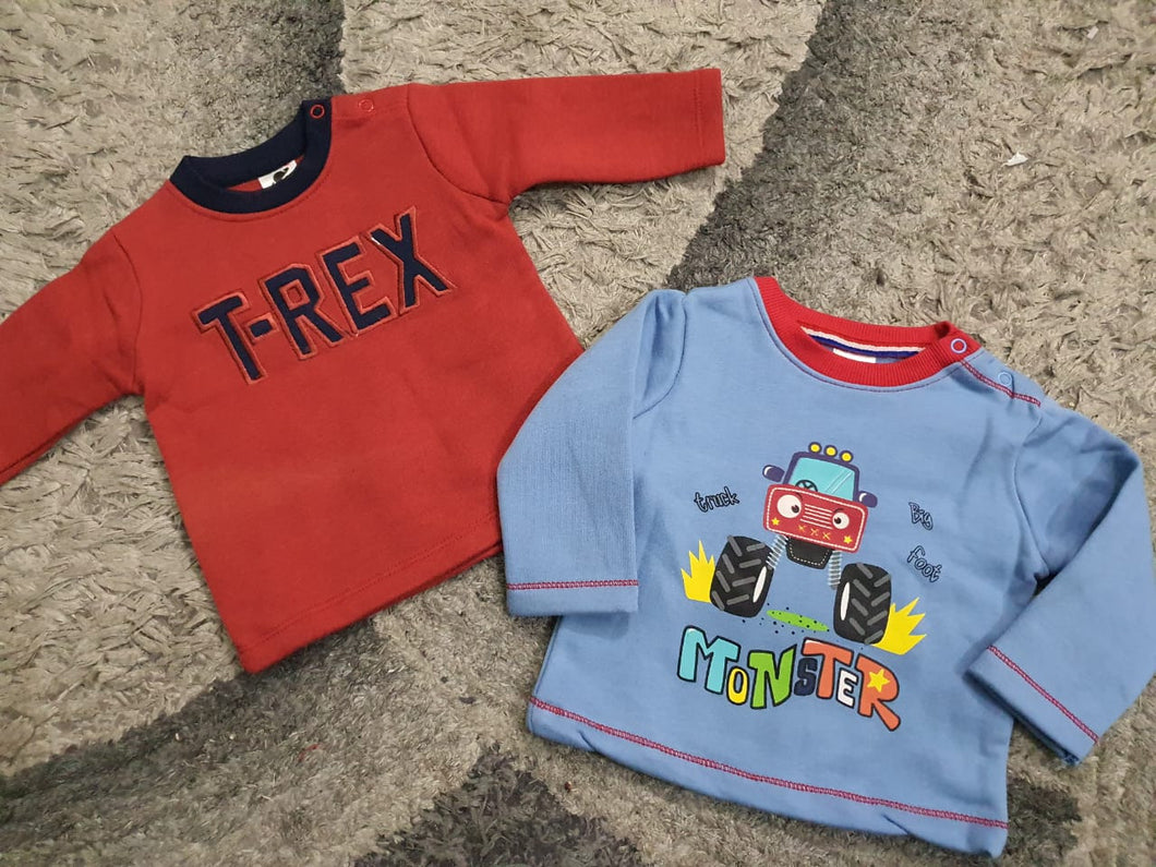 Kids Infant Branded Fleece/Terry Winter Warm Shirt 3-6Months Pack of 2
