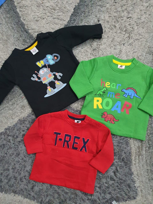 Kids Infant Branded Fleece/Terry Winter Warm Shirt 3-6Months Pack of 3